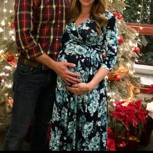 PinkBlush Maternity Floral Maxi SMALL Nursing Dress